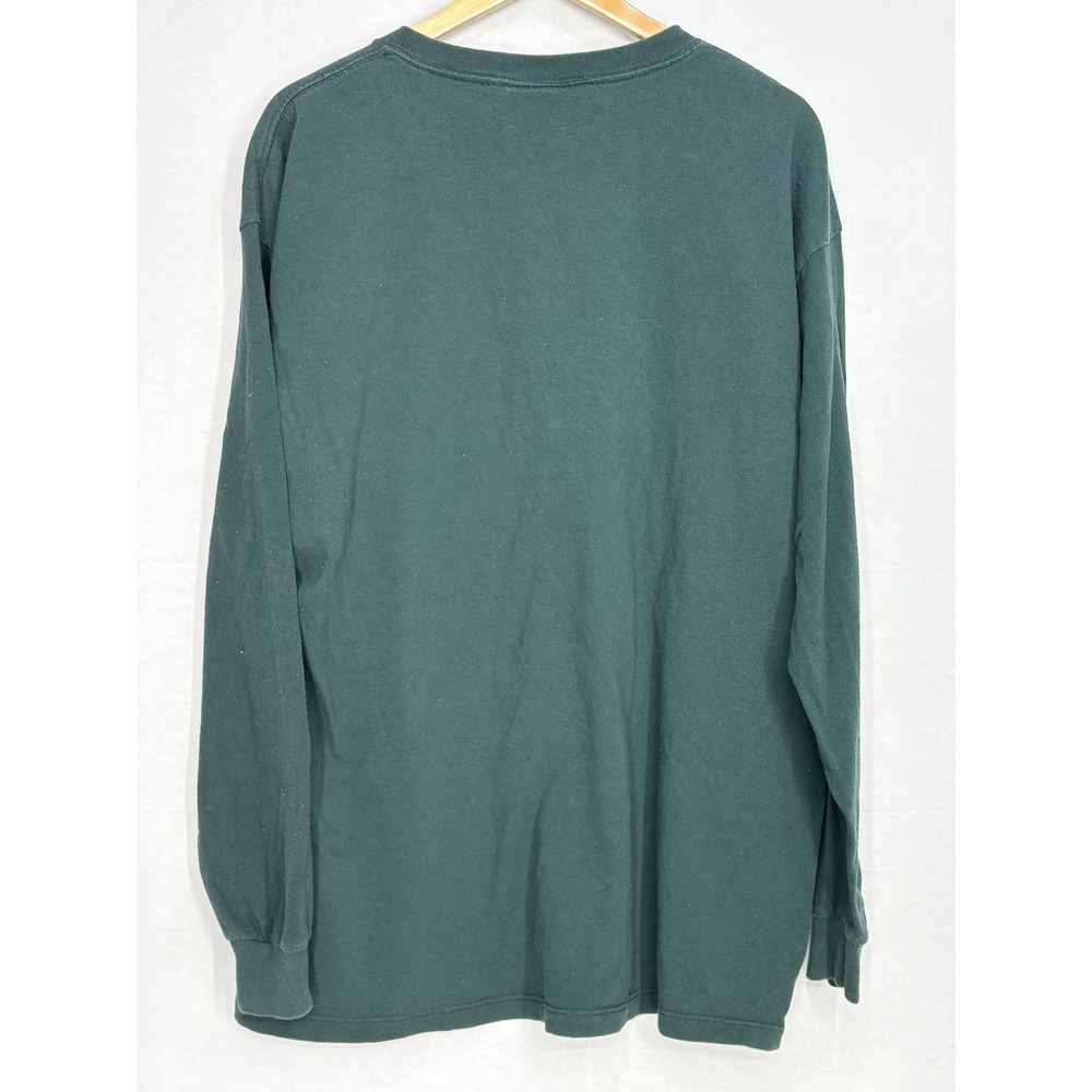 Reebok Shirt Men's Green Long Sleeve Retro Graphic Streetwear Vintage 90s XL - Picture 3 of 5